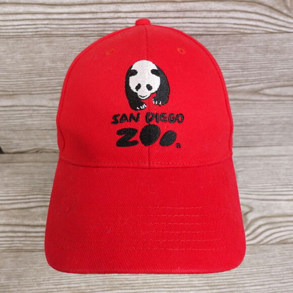 SAN DIEGO ZOO RED ADJUSTABLE TRAVEL STRAPBACK BASEBALL HAT CAP - Picture 1 of 10